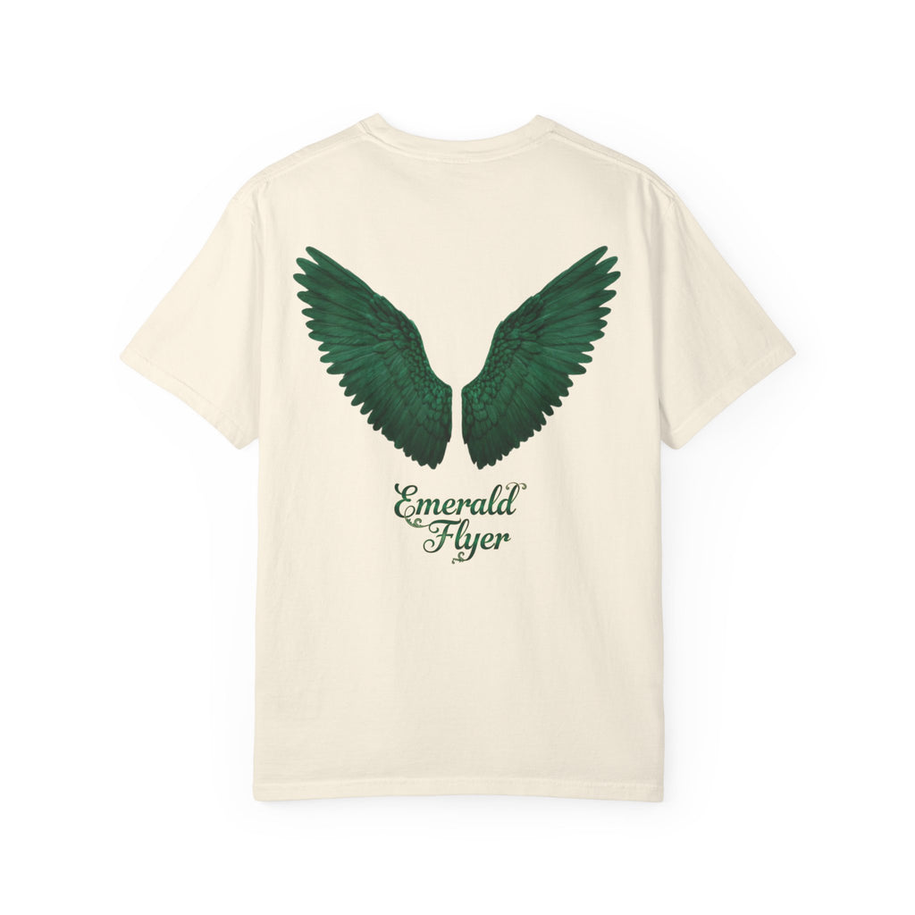 Emerald Flyer T-Shirt — 'Born to Fly' Wing Graphic
