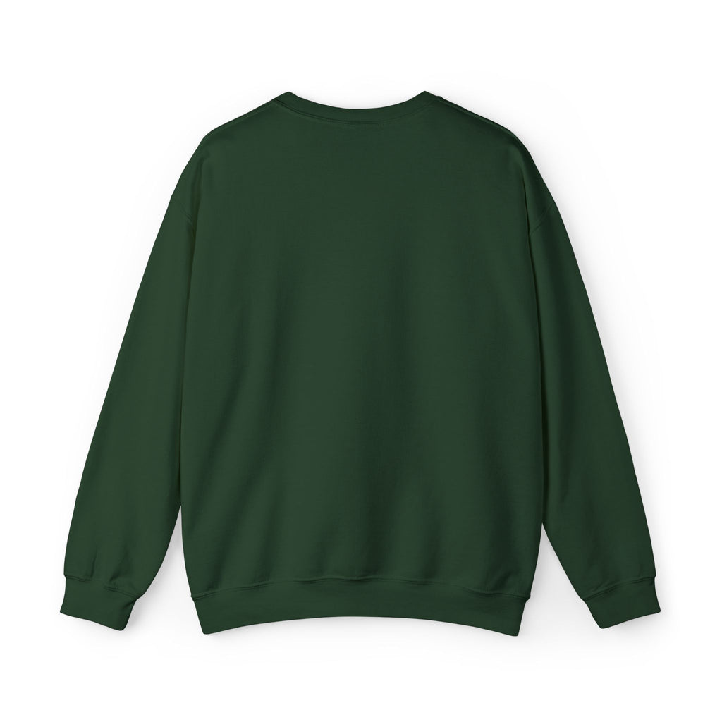 White Crewneck Sweatshirt with Tiny Green Plant Embroidery – “Plant Babe” Minimal Floral Design