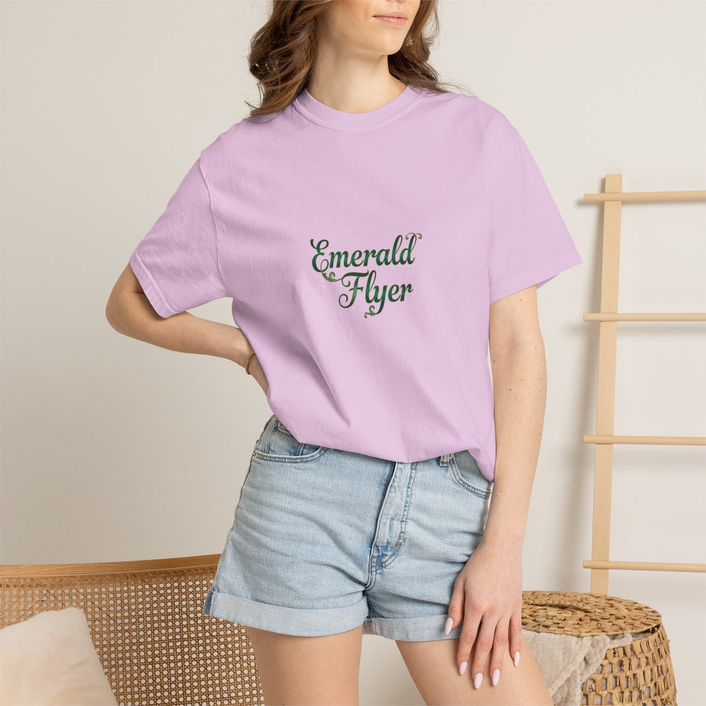 Emerald Flyer T-Shirt — "Born To Fly" Winged Emerald Graphic Tee