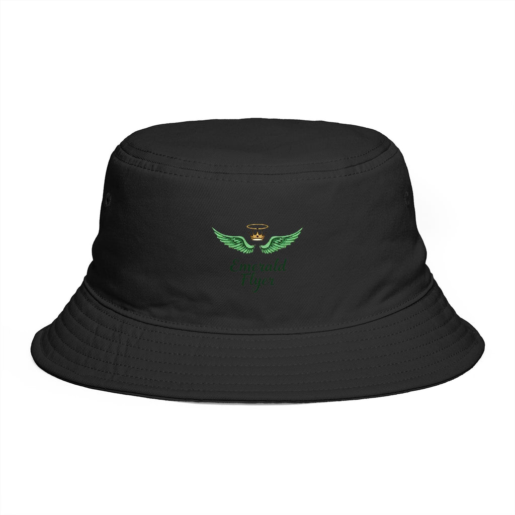 Emerald Tiger Brown Bucket Hat — Embroidered Green Winged Tiger Logo